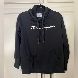 Champion S/P/CH, black, Powerblend hoodie sweatshirt with kangaroo pouch